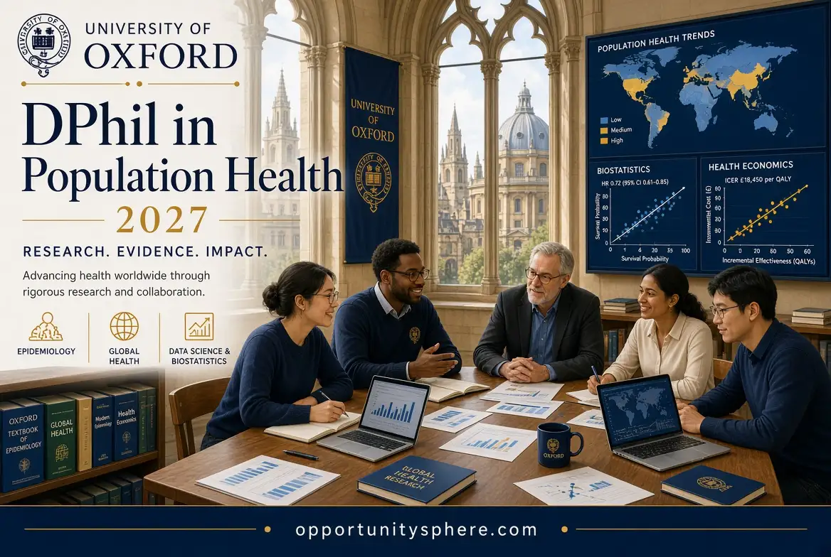 DPhil in Population Health 2027 at the University of Oxford