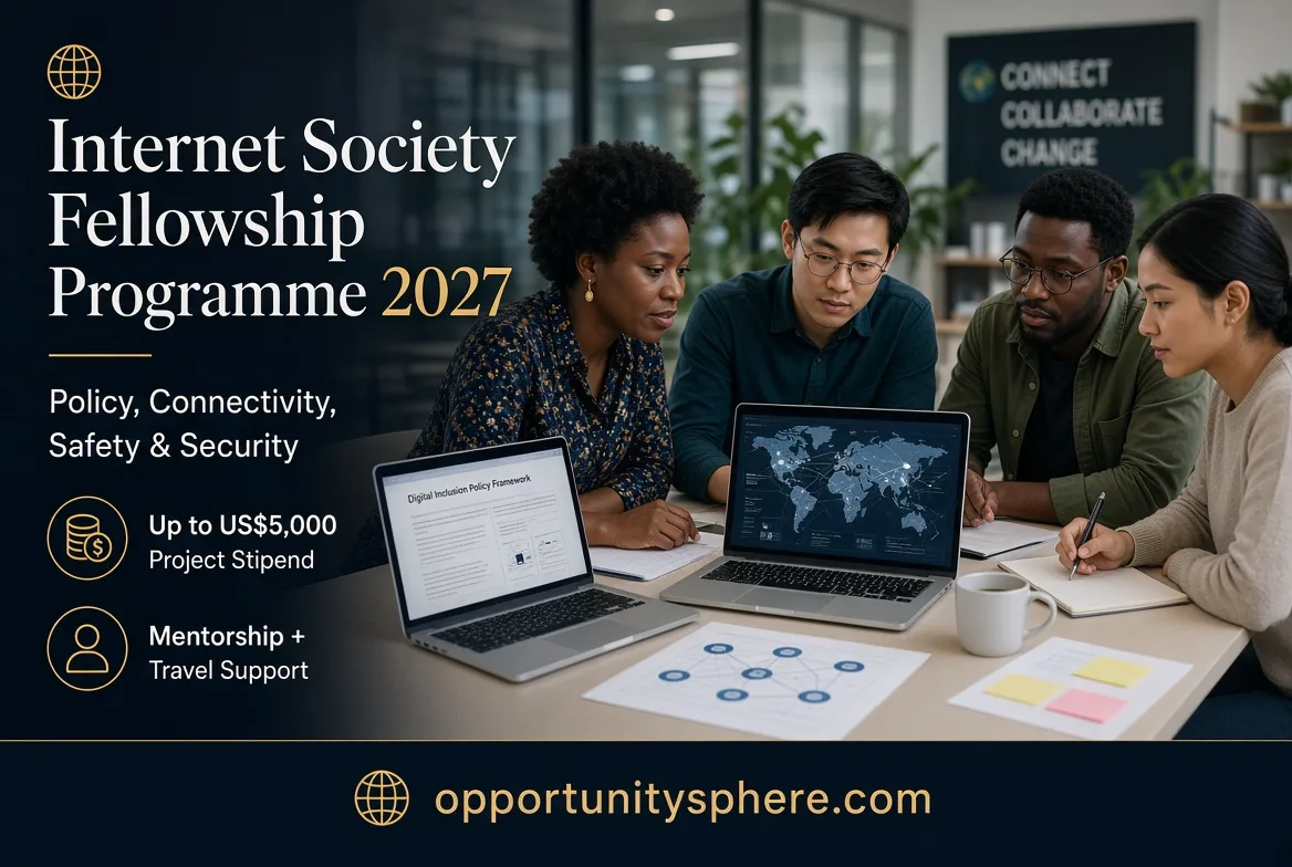 Internet Society Fellowship Programme 2027 – Up to $5,000 in Project Funding