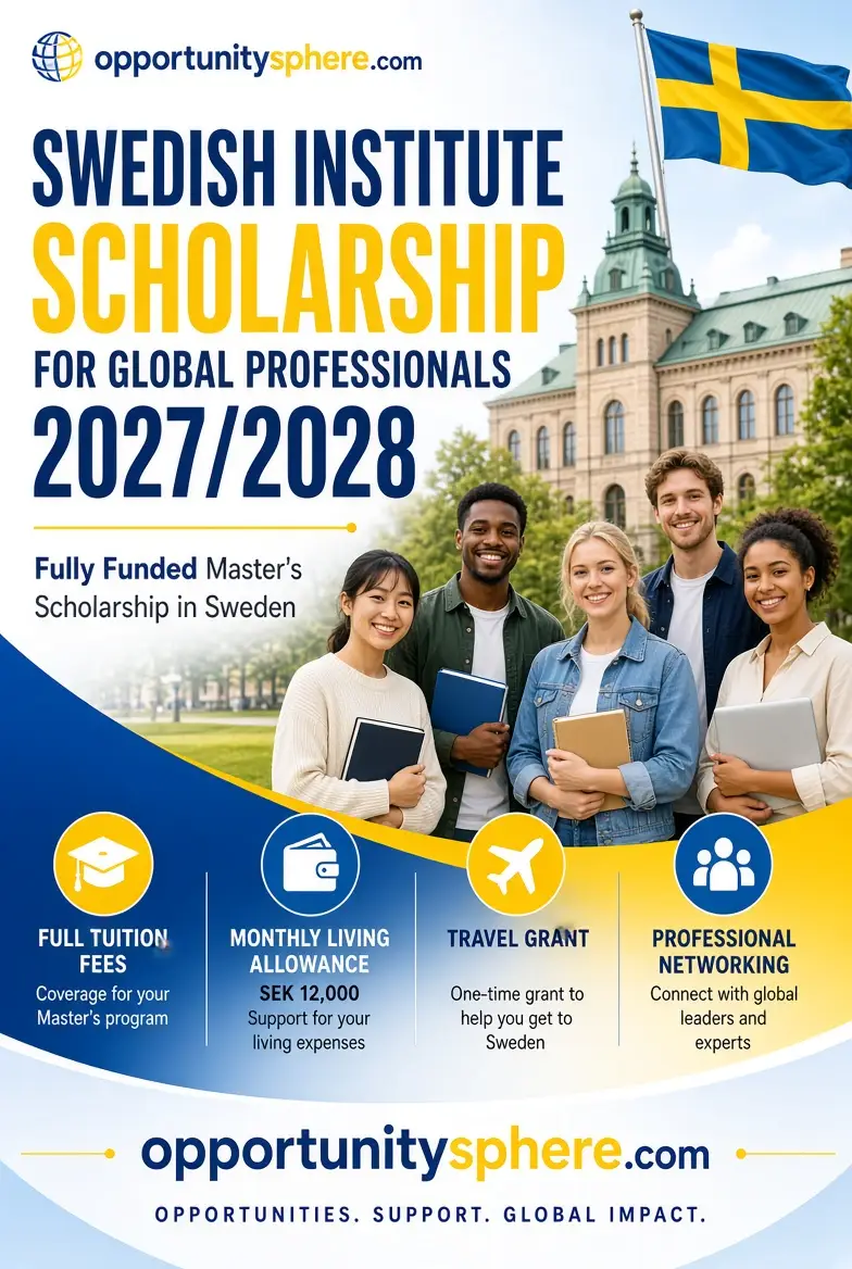 Swedish Institute Scholarship for Global Professionals 2027/2028 – Fully Funded Master's Scholarship in Sweden