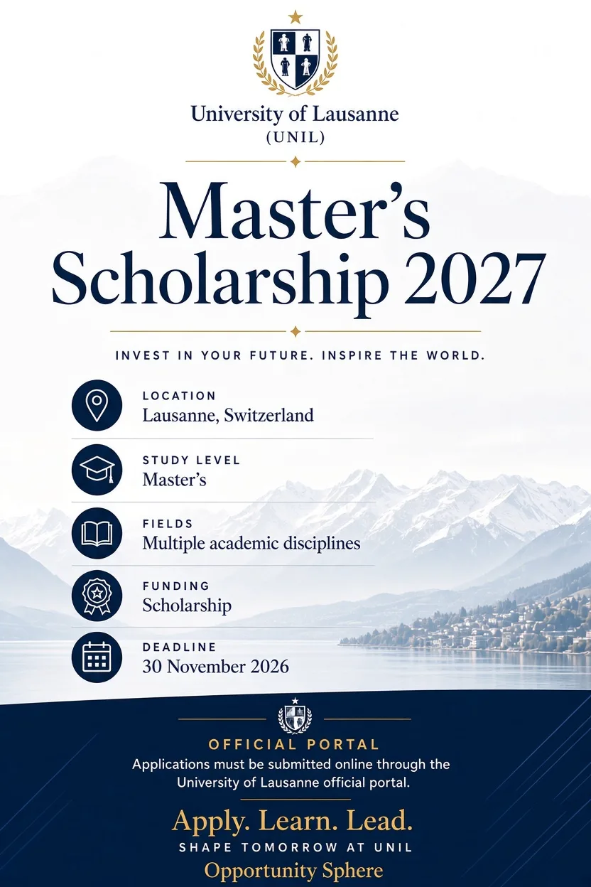 University of Lausanne Master’s Scholarship 2027