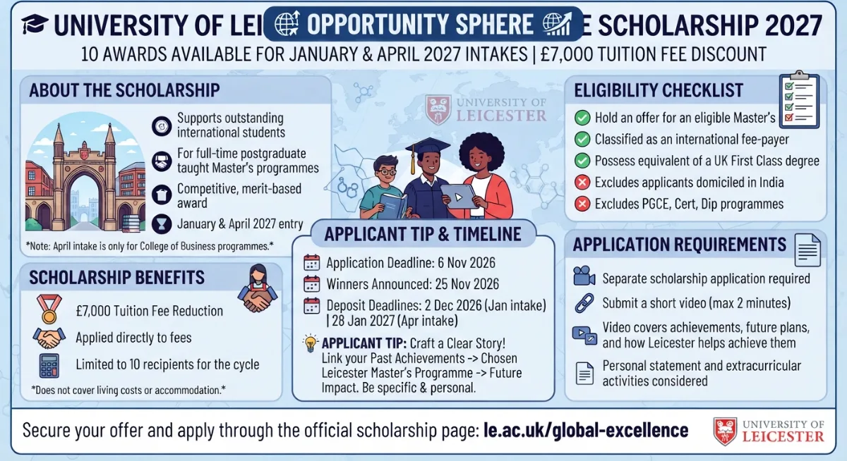 University of Leicester Global Excellence Scholarship 2027